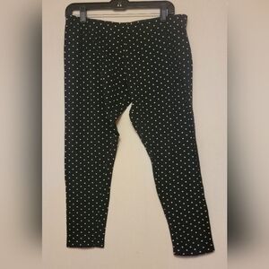 No Boundaries Pink Polka Dot Black Leggings XL Preowned